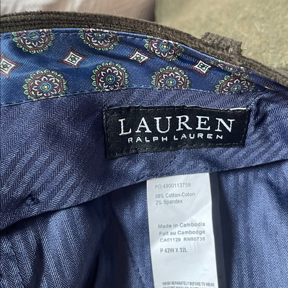 Ralph Lauren Men's Corduroy Pants in Rich Brown- NWT - Picture 7 of 7